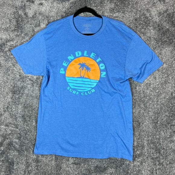Pendleton Shirt Mens Large Blue Surf Club Beach Logo Graphic Crewneck Cotton - Picture 1 of 7